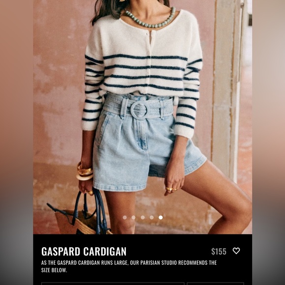 Sezane Sweaters - Sézane gaspard cardigan ecru navy striped